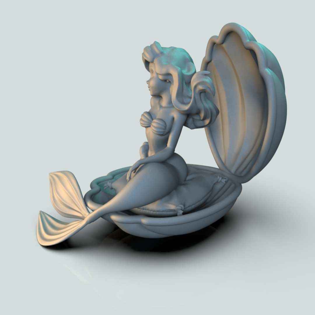 Little Mermaid  - little mermaid sitting on a sea shell 
 - The best files for 3D printing in the world. Stl models divided into parts to facilitate 3D printing. All kinds of characters, decoration, cosplay, prosthetics, pieces. Quality in 3D printing. Affordable 3D models. Low cost. Collective purchases of 3D files.