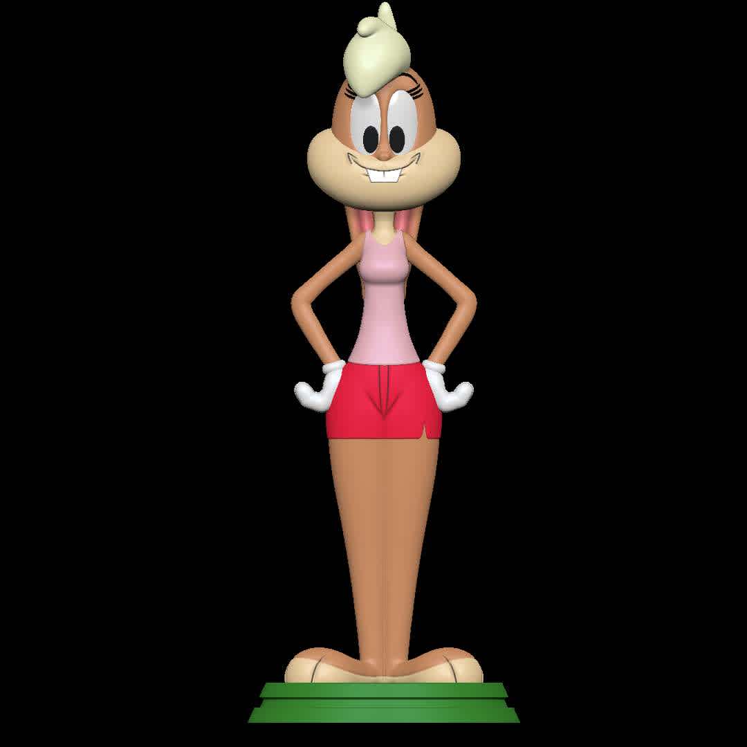 Lola Bunny - Looney Tunes - Lola Bunny in the style of the new Looney Tunes - The best files for 3D printing in the world. Stl models divided into parts to facilitate 3D printing. All kinds of characters, decoration, cosplay, prosthetics, pieces. Quality in 3D printing. Affordable 3D models. Low cost. Collective purchases of 3D files.