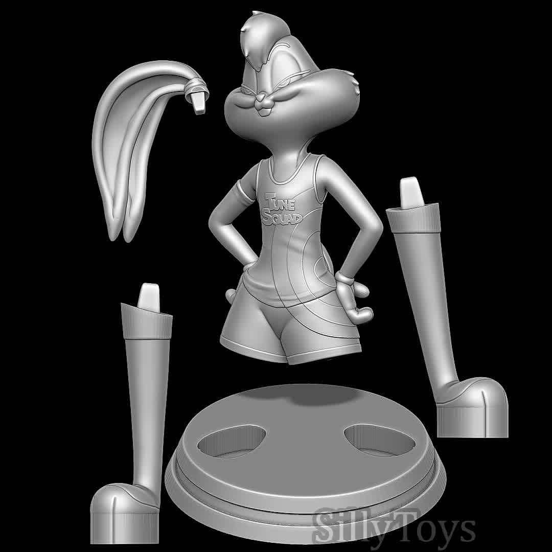 Lola Bunny - Space Jam 2  - Lola Bunny, the star of  Space Jam - The best files for 3D printing in the world. Stl models divided into parts to facilitate 3D printing. All kinds of characters, decoration, cosplay, prosthetics, pieces. Quality in 3D printing. Affordable 3D models. Low cost. Collective purchases of 3D files.