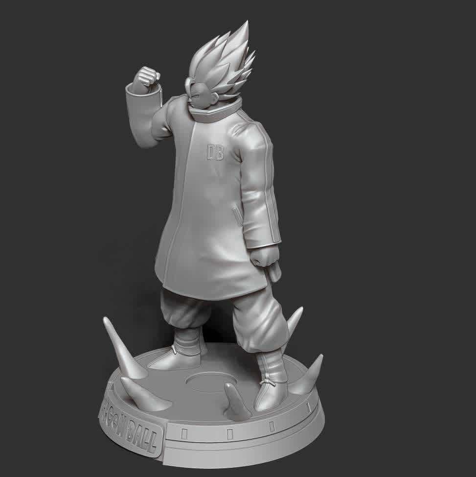 Goku in a blue jacket - > I really like Goku in this suit, he looks cool. I hope you enjoy my model. And if you have a 3D print, please send me the picture.

When you purchase this model, you will own:

**- STL files with 08 parts are ready for 3D printing.**

_This is version 1.0 of this model._

Thank you for watching!
 - The best files for 3D printing in the world. Stl models divided into parts to facilitate 3D printing. All kinds of characters, decoration, cosplay, prosthetics, pieces. Quality in 3D printing. Affordable 3D models. Low cost. Collective purchases of 3D files.