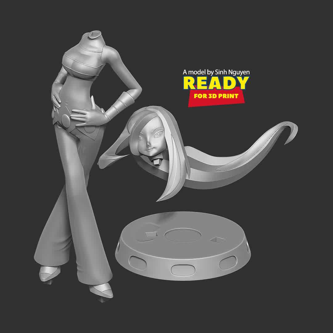 Lucy - Pokemon Master - "Lucy (Japanese: アザミ Azami) is a Pokémon Trainer in Pokémon Masters EX, based on the character of the same name in the core series games."

Basic parameters:

- STL format for 3D printing with 03 discrete objects
- Model height: 30cm
- Version 1.0: Polygons: 1218731 & Vertices: 729603

Model ready for 3D printing.

Please vote positively for me if you find this model useful. - Os melhores arquivos para impressão 3D do mundo. Modelos stl divididos em partes para facilitar a impressão 3D. Todos os tipos de personagens, decoração, cosplay, próteses, peças. Qualidade na impressão 3D. Modelos 3D com preço acessível. Baixo custo. Compras coletivas de arquivos 3D.