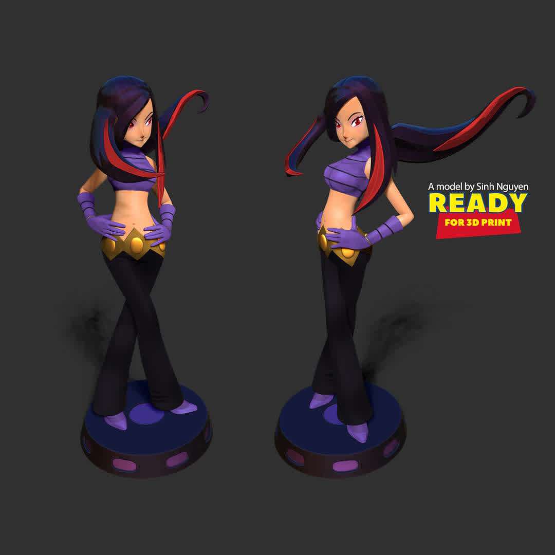 Lucy - Pokemon Master - "Lucy (Japanese: アザミ Azami) is a Pokémon Trainer in Pokémon Masters EX, based on the character of the same name in the core series games."

Basic parameters:

- STL format for 3D printing with 03 discrete objects
- Model height: 30cm
- Version 1.0: Polygons: 1218731 & Vertices: 729603

Model ready for 3D printing.

Please vote positively for me if you find this model useful. - Los mejores archivos para impresión 3D del mundo. Modelos Stl divididos en partes para facilitar la impresión 3D. Todo tipo de personajes, decoración, cosplay, prótesis, piezas. Calidad en impresión 3D. Modelos 3D asequibles. Bajo costo. Compras colectivas de archivos 3D.