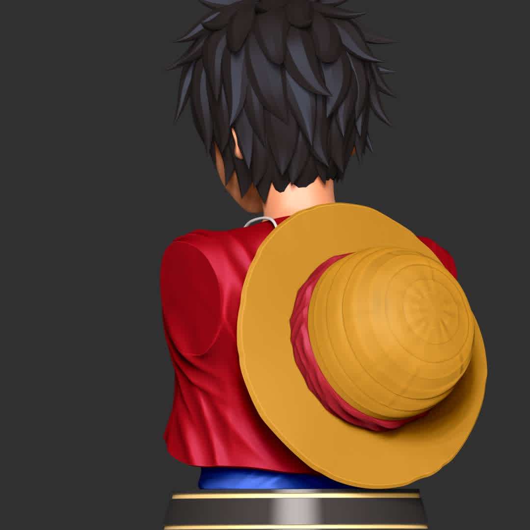 Luffy Bust - One Piece - These information of model:

**- The height of current model is 20 cm and you can free to scale it.**

**- Format files: STL, OBJ to supporting 3D printing.**

Please don't hesitate to contact me if you have any issues question. - The best files for 3D printing in the world. Stl models divided into parts to facilitate 3D printing. All kinds of characters, decoration, cosplay, prosthetics, pieces. Quality in 3D printing. Affordable 3D models. Low cost. Collective purchases of 3D files.