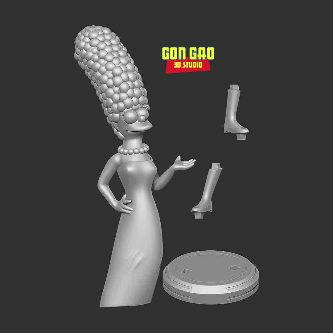 Marge Simpson Fanart - "Marjorie Marge Simpson is a character in the animated television series The Simpsons."

Basic parameters:

- STL format for 3D printing with 04 discrete objects
- Model height: 20cm
- Version 1.0 - Polygons: 1191411 & Vertices: 624613

Model ready for 3D printing.

Please vote positively for me if you find this model useful. - Los mejores archivos para impresión 3D del mundo. Modelos Stl divididos en partes para facilitar la impresión 3D. Todo tipo de personajes, decoración, cosplay, prótesis, piezas. Calidad en impresión 3D. Modelos 3D asequibles. Bajo costo. Compras colectivas de archivos 3D.