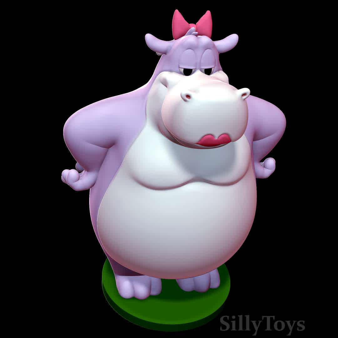 Marita Hippo - Animaniacs - She is typically depicted as a more down-to-earth and practical counterpart to Flavio's sophistication.  - The best files for 3D printing in the world. Stl models divided into parts to facilitate 3D printing. All kinds of characters, decoration, cosplay, prosthetics, pieces. Quality in 3D printing. Affordable 3D models. Low cost. Collective purchases of 3D files.