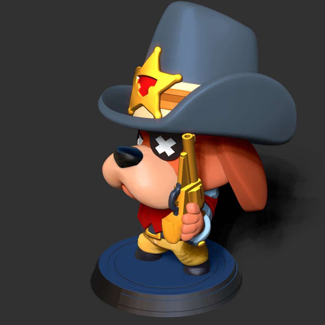 Marshal Ruffs - Brawl Stars  - "Ruffs (formerly Colonel Ruffs) is a Mythic Brawler of game Brawl Stars."

Basic parameters:

- STL, OBJ format for 3D printing with 03 discrete objects
- Model height: 15 cm
- Version 1.0 - Polygons: 1427507 & Vertices: 833767

Model ready for 3D printing.

Please vote positively for me if you find this model useful. - The best files for 3D printing in the world. Stl models divided into parts to facilitate 3D printing. All kinds of characters, decoration, cosplay, prosthetics, pieces. Quality in 3D printing. Affordable 3D models. Low cost. Collective purchases of 3D files.