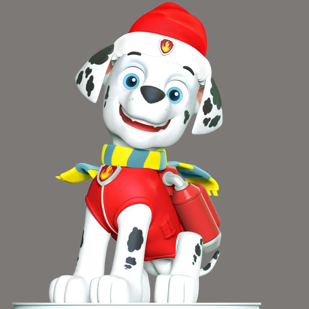 Marshall Christmas - Paw Patrol - 
**Let's celebrate Christmas with Marshall Paw Patrol**

These information of model:

**- The height of current model is 20 cm and you can free to scale it.**

**- Format files: STL, OBJ to supporting 3D printing.**

Please don't hesitate to contact me if you have any issues question. - Los mejores archivos para impresión 3D del mundo. Modelos Stl divididos en partes para facilitar la impresión 3D. Todo tipo de personajes, decoración, cosplay, prótesis, piezas. Calidad en impresión 3D. Modelos 3D asequibles. Bajo costo. Compras colectivas de archivos 3D.