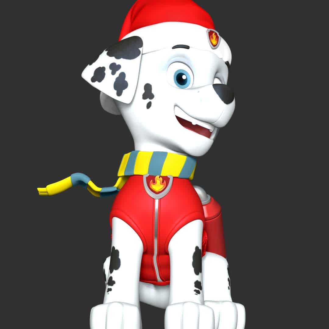 Marshall Christmas - Paw Patrol - 
**Let's celebrate Christmas with Marshall Paw Patrol**

These information of model:

**- The height of current model is 20 cm and you can free to scale it.**

**- Format files: STL, OBJ to supporting 3D printing.**

Please don't hesitate to contact me if you have any issues question. - Los mejores archivos para impresión 3D del mundo. Modelos Stl divididos en partes para facilitar la impresión 3D. Todo tipo de personajes, decoración, cosplay, prótesis, piezas. Calidad en impresión 3D. Modelos 3D asequibles. Bajo costo. Compras colectivas de archivos 3D.