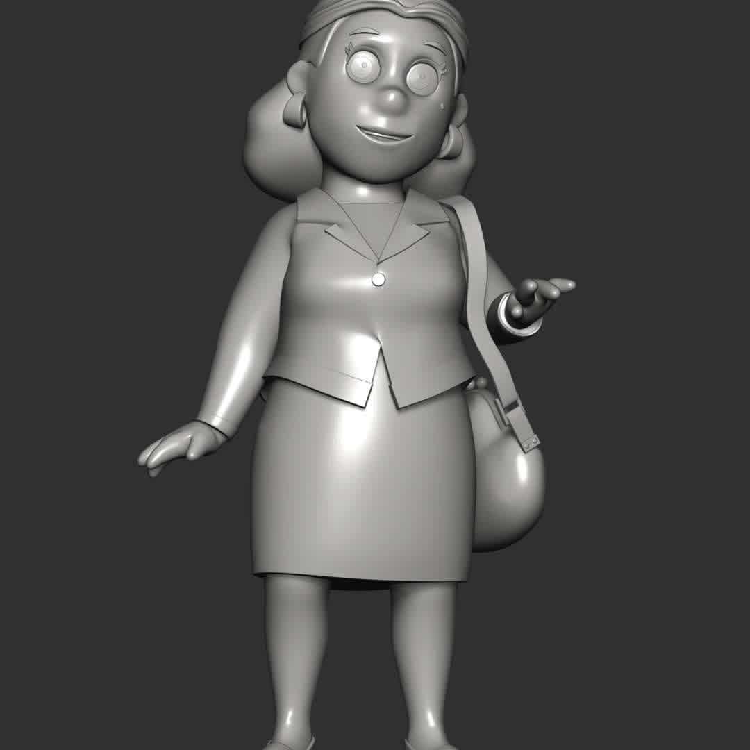 Mayor Goodway - PAW Patrol  - **Mayor Goodway is the mayor of Adventure Bay, who is a recurring character. She lives at the City Hall.**

**The model ready for 3D printing.**

These information of model:

**- The height of current model is 20 cm and you can free to scale it.**

**- Format files: STL, OBJ to supporting 3D printing.**

**- Can be assembled without glue (glue is optional)**

**- Split down to 4 parts**

Please don't hesitate to contact me if you have any issues question. - Los mejores archivos para impresión 3D del mundo. Modelos Stl divididos en partes para facilitar la impresión 3D. Todo tipo de personajes, decoración, cosplay, prótesis, piezas. Calidad en impresión 3D. Modelos 3D asequibles. Bajo costo. Compras colectivas de archivos 3D.