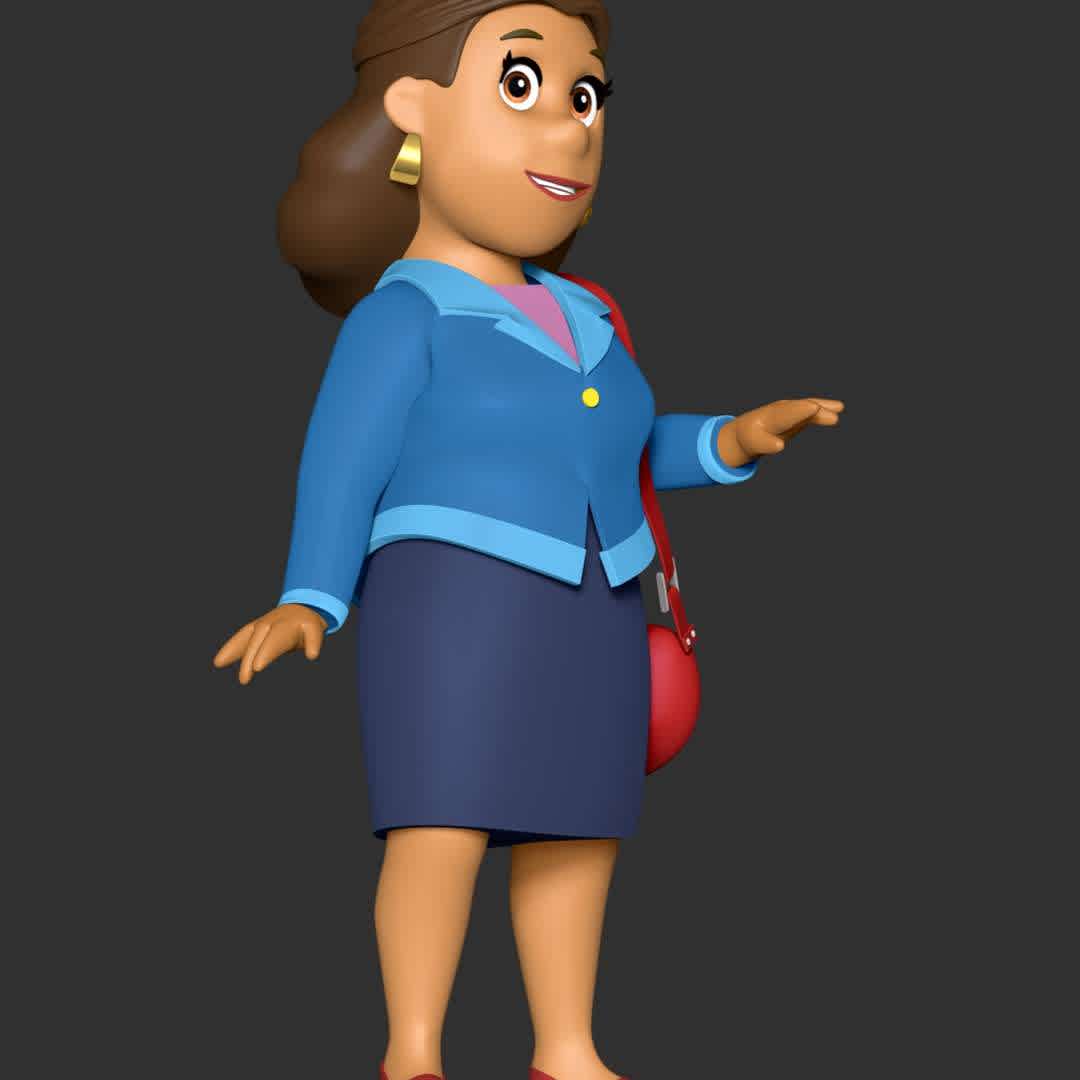 Mayor Goodway - PAW Patrol  - **Mayor Goodway is the mayor of Adventure Bay, who is a recurring character. She lives at the City Hall.**

**The model ready for 3D printing.**

These information of model:

**- The height of current model is 20 cm and you can free to scale it.**

**- Format files: STL, OBJ to supporting 3D printing.**

**- Can be assembled without glue (glue is optional)**

**- Split down to 4 parts**

Please don't hesitate to contact me if you have any issues question. - Los mejores archivos para impresión 3D del mundo. Modelos Stl divididos en partes para facilitar la impresión 3D. Todo tipo de personajes, decoración, cosplay, prótesis, piezas. Calidad en impresión 3D. Modelos 3D asequibles. Bajo costo. Compras colectivas de archivos 3D.