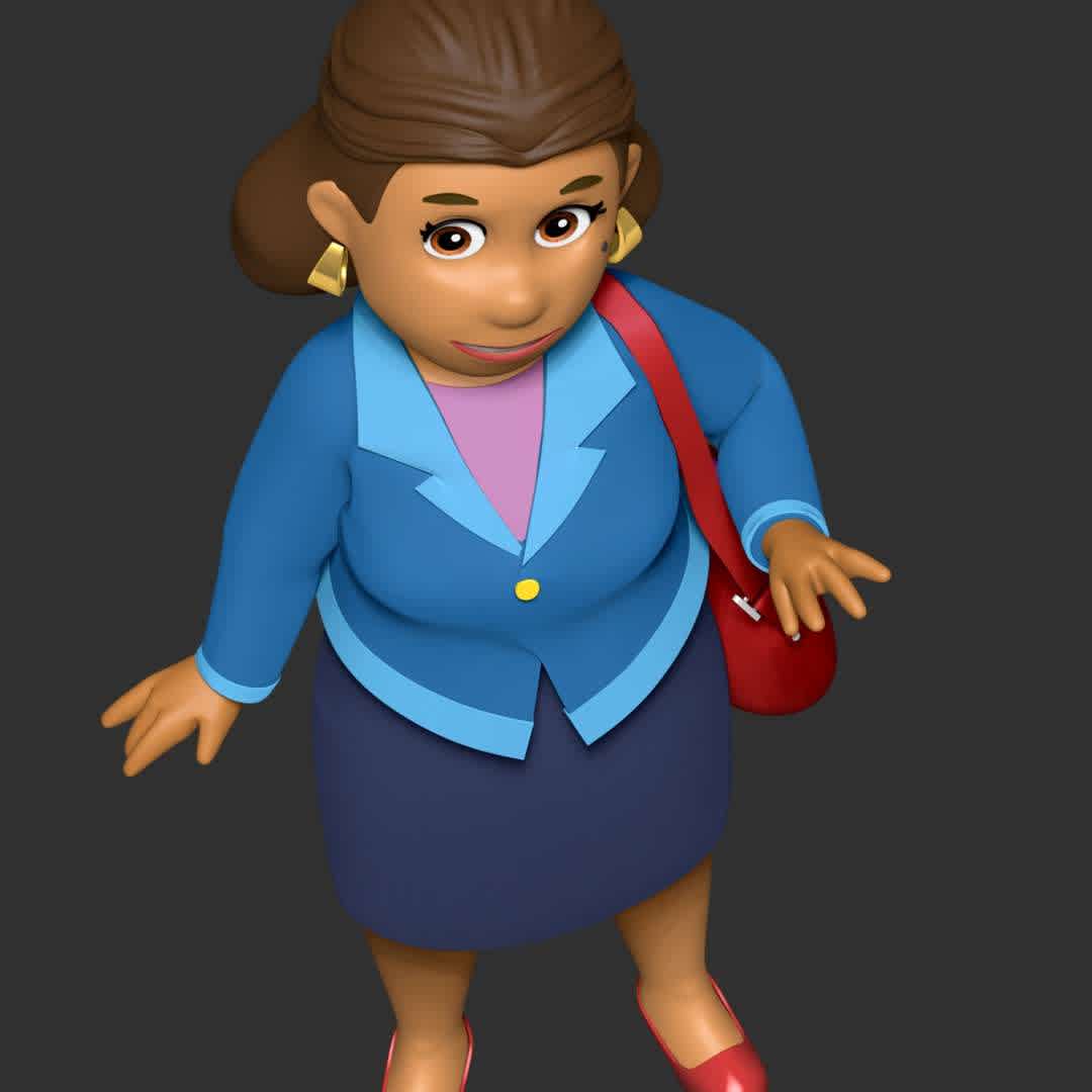 Mayor Goodway - PAW Patrol  - **Mayor Goodway is the mayor of Adventure Bay, who is a recurring character. She lives at the City Hall.**

**The model ready for 3D printing.**

These information of model:

**- The height of current model is 20 cm and you can free to scale it.**

**- Format files: STL, OBJ to supporting 3D printing.**

**- Can be assembled without glue (glue is optional)**

**- Split down to 4 parts**

Please don't hesitate to contact me if you have any issues question. - Los mejores archivos para impresión 3D del mundo. Modelos Stl divididos en partes para facilitar la impresión 3D. Todo tipo de personajes, decoración, cosplay, prótesis, piezas. Calidad en impresión 3D. Modelos 3D asequibles. Bajo costo. Compras colectivas de archivos 3D.