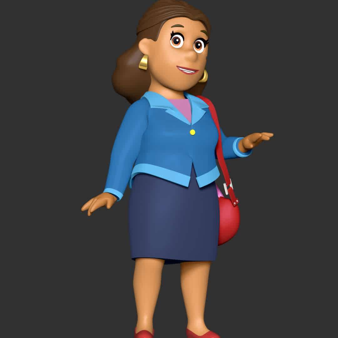 Mayor Goodway - PAW Patrol  - **Mayor Goodway is the mayor of Adventure Bay, who is a recurring character. She lives at the City Hall.**

**The model ready for 3D printing.**

These information of model:

**- The height of current model is 20 cm and you can free to scale it.**

**- Format files: STL, OBJ to supporting 3D printing.**

**- Can be assembled without glue (glue is optional)**

**- Split down to 4 parts**

Please don't hesitate to contact me if you have any issues question. - Los mejores archivos para impresión 3D del mundo. Modelos Stl divididos en partes para facilitar la impresión 3D. Todo tipo de personajes, decoración, cosplay, prótesis, piezas. Calidad en impresión 3D. Modelos 3D asequibles. Bajo costo. Compras colectivas de archivos 3D.