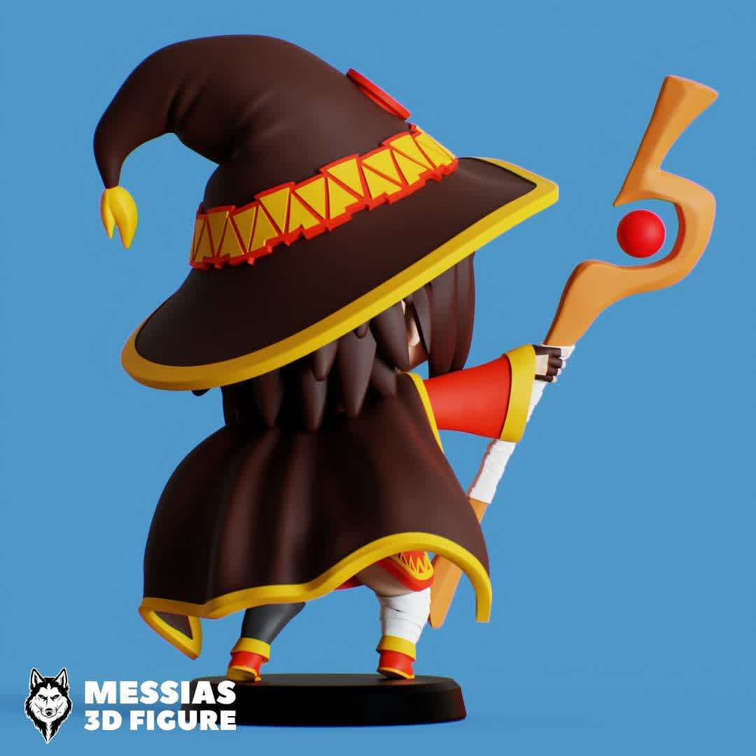 Megumin Chibi 3D Print Model - Bring the magic and fun of the anime Kono Subarashii Sekai ni Shukufuku wo to life with this incredible 3D figure of Megumin!

Enchanting Details: Every line, expression, and detail has been skillfully recreated in this high-quality figure. With astonishing precision, Megumin looks ready to cast her explosive spells straight from the anime world!

High-Quality 3D Printing: Crafted using the most advanced 3D printing technology, this figure is an authentic tribute to your favorite character. Built to last, it's a collector's piece that will delight KonoSuba fans.

Decorate Your Space: Add a touch of magic and adventure to your home, office, or entertainment area with this unique Megumin figure. Perfect for display, it also makes an amazing gift for fellow anime enthusiasts!

Don't miss the opportunity to have Megumin always close by. Order your 3D figure today and step into the magical world of KonoSuba like never before! - Os melhores arquivos para impressão 3D do mundo. Modelos stl divididos em partes para facilitar a impressão 3D. Todos os tipos de personagens, decoração, cosplay, próteses, peças. Qualidade na impressão 3D. Modelos 3D com preço acessível. Baixo custo. Compras coletivas de arquivos 3D.