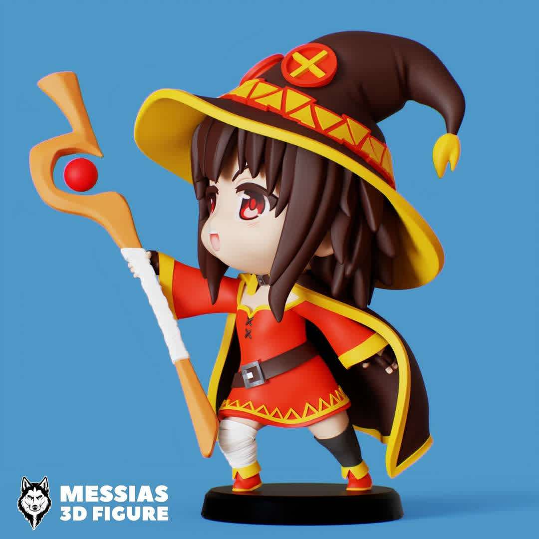 Megumin Chibi 3D Print Model - Bring the magic and fun of the anime Kono Subarashii Sekai ni Shukufuku wo to life with this incredible 3D figure of Megumin!

Enchanting Details: Every line, expression, and detail has been skillfully recreated in this high-quality figure. With astonishing precision, Megumin looks ready to cast her explosive spells straight from the anime world!

High-Quality 3D Printing: Crafted using the most advanced 3D printing technology, this figure is an authentic tribute to your favorite character. Built to last, it's a collector's piece that will delight KonoSuba fans.

Decorate Your Space: Add a touch of magic and adventure to your home, office, or entertainment area with this unique Megumin figure. Perfect for display, it also makes an amazing gift for fellow anime enthusiasts!

Don't miss the opportunity to have Megumin always close by. Order your 3D figure today and step into the magical world of KonoSuba like never before! - The best files for 3D printing in the world. Stl models divided into parts to facilitate 3D printing. All kinds of characters, decoration, cosplay, prosthetics, pieces. Quality in 3D printing. Affordable 3D models. Low cost. Collective purchases of 3D files.