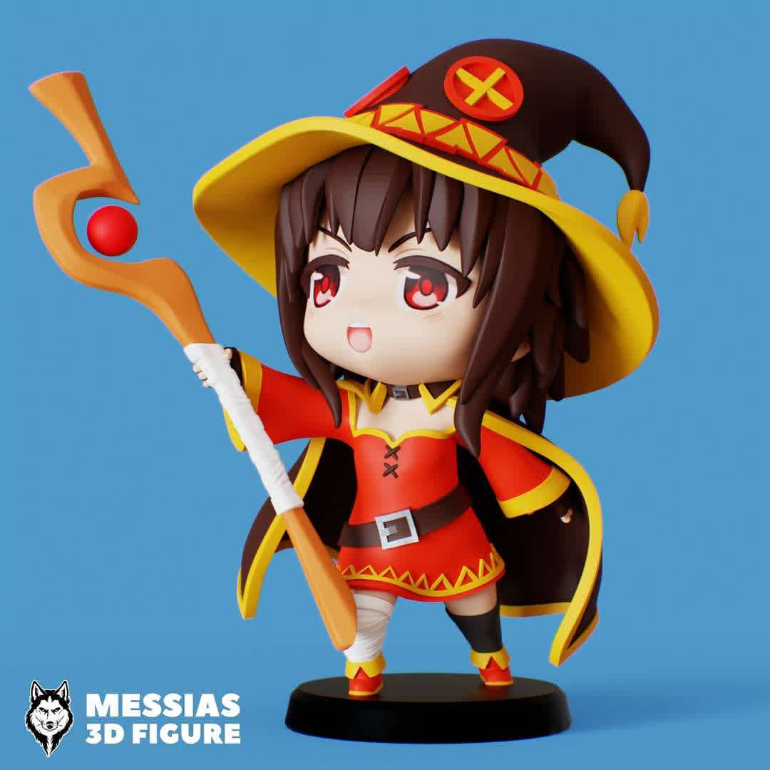 Megumin Chibi 3D Print Model - Bring the magic and fun of the anime Kono Subarashii Sekai ni Shukufuku wo to life with this incredible 3D figure of Megumin!

Enchanting Details: Every line, expression, and detail has been skillfully recreated in this high-quality figure. With astonishing precision, Megumin looks ready to cast her explosive spells straight from the anime world!

High-Quality 3D Printing: Crafted using the most advanced 3D printing technology, this figure is an authentic tribute to your favorite character. Built to last, it's a collector's piece that will delight KonoSuba fans.

Decorate Your Space: Add a touch of magic and adventure to your home, office, or entertainment area with this unique Megumin figure. Perfect for display, it also makes an amazing gift for fellow anime enthusiasts!

Don't miss the opportunity to have Megumin always close by. Order your 3D figure today and step into the magical world of KonoSuba like never before! - The best files for 3D printing in the world. Stl models divided into parts to facilitate 3D printing. All kinds of characters, decoration, cosplay, prosthetics, pieces. Quality in 3D printing. Affordable 3D models. Low cost. Collective purchases of 3D files.