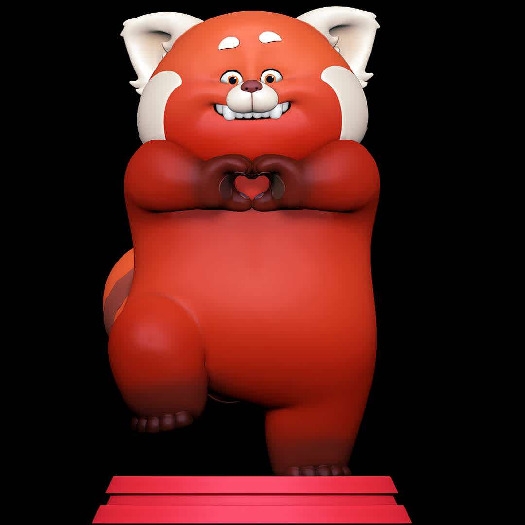 Meilin Lee Panda - Turning Red - Giant Red Panda. daughter of master shifu. - Os melhores arquivos para impressão 3D do mundo. Modelos stl divididos em partes para facilitar a impressão 3D. Todos os tipos de personagens, decoração, cosplay, próteses, peças. Qualidade na impressão 3D. Modelos 3D com preço acessível. Baixo custo. Compras coletivas de arquivos 3D.