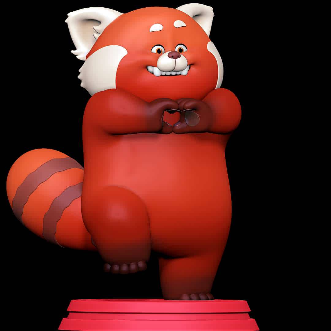 Meilin Lee Panda - Turning Red - Giant Red Panda. daughter of master shifu. - Os melhores arquivos para impressão 3D do mundo. Modelos stl divididos em partes para facilitar a impressão 3D. Todos os tipos de personagens, decoração, cosplay, próteses, peças. Qualidade na impressão 3D. Modelos 3D com preço acessível. Baixo custo. Compras coletivas de arquivos 3D.