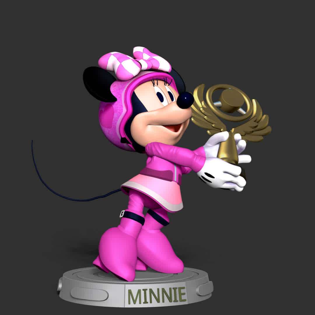 Minnie Mouse - Champions Trophy - **Information: This model has a height of 15cm.**

When you purchase this model, you will own:
**- STL, OBJ file with 04 separated files (included key to connect parts) is ready for 3D printing.
 - Zbrush original files (ZTL) for you to customize as you like.**

This is version 1.0 of this model.
Thanks for viewing! Hope you like her. - The best files for 3D printing in the world. Stl models divided into parts to facilitate 3D printing. All kinds of characters, decoration, cosplay, prosthetics, pieces. Quality in 3D printing. Affordable 3D models. Low cost. Collective purchases of 3D files.