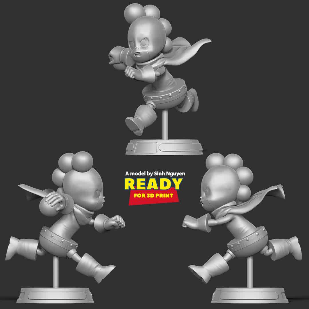 Minoru Mineta - "Minoru Mineta, also known as the Fresh-Picked Hero: Grape Juice, is a supporting protagonist of My Hero Academia."

Basic parameters:

- STL, OBJ format for 3D printing with 06 discrete objects
- ZTL format for Zbrush (version 2019.1.2 or later)
- Model height: 18cm
- Version: Polygons: 1769060 & Vertices: 1148890

+ 31st August, 2020: version 1.0

+ 27th April, 2023: version 1.1 - Merge some objects to make model blocks more reasonable.

Model ready for 3D printing.

Please vote positively for me if you find this model useful. - The best files for 3D printing in the world. Stl models divided into parts to facilitate 3D printing. All kinds of characters, decoration, cosplay, prosthetics, pieces. Quality in 3D printing. Affordable 3D models. Low cost. Collective purchases of 3D files.