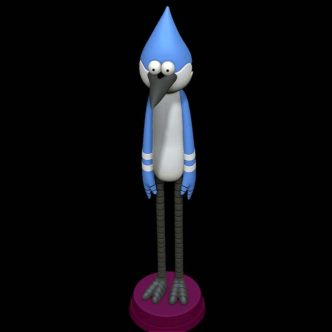 Mordecai - Regular Show - Good old Mordecai. - The best files for 3D printing in the world. Stl models divided into parts to facilitate 3D printing. All kinds of characters, decoration, cosplay, prosthetics, pieces. Quality in 3D printing. Affordable 3D models. Low cost. Collective purchases of 3D files.
