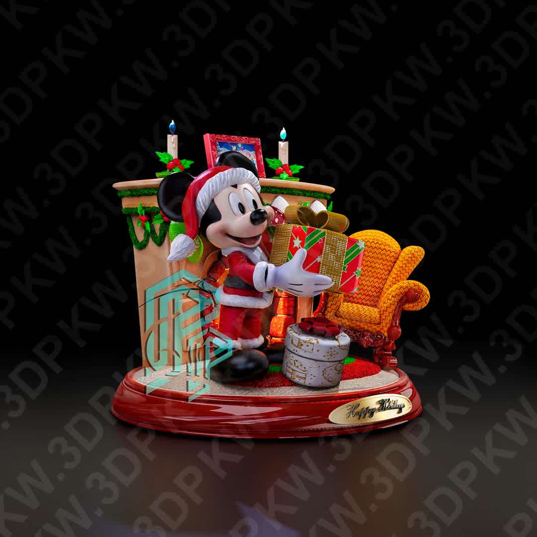 mouse christmas - model optimized for 3D printing, high detail. - The best files for 3D printing in the world. Stl models divided into parts to facilitate 3D printing. All kinds of characters, decoration, cosplay, prosthetics, pieces. Quality in 3D printing. Affordable 3D models. Low cost. Collective purchases of 3D files.