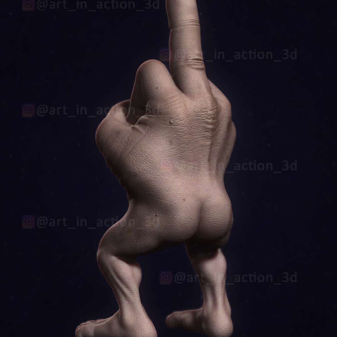 MR FINGER (MIDDLE FINGER) - Version 2 of this bizarre model I modeled inspired by artist Mike Regan's art
160mm
Full version download file only, uncut for printing - The best files for 3D printing in the world. Stl models divided into parts to facilitate 3D printing. All kinds of characters, decoration, cosplay, prosthetics, pieces. Quality in 3D printing. Affordable 3D models. Low cost. Collective purchases of 3D files.