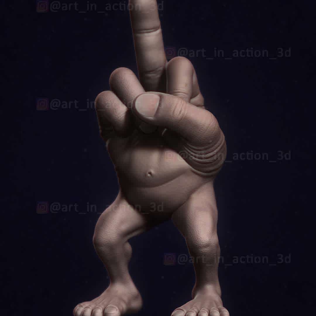 MR FINGER (MIDDLE FINGER) - Version 2 of this bizarre model I modeled inspired by artist Mike Regan's art
160mm
Full version download file only, uncut for printing - The best files for 3D printing in the world. Stl models divided into parts to facilitate 3D printing. All kinds of characters, decoration, cosplay, prosthetics, pieces. Quality in 3D printing. Affordable 3D models. Low cost. Collective purchases of 3D files.