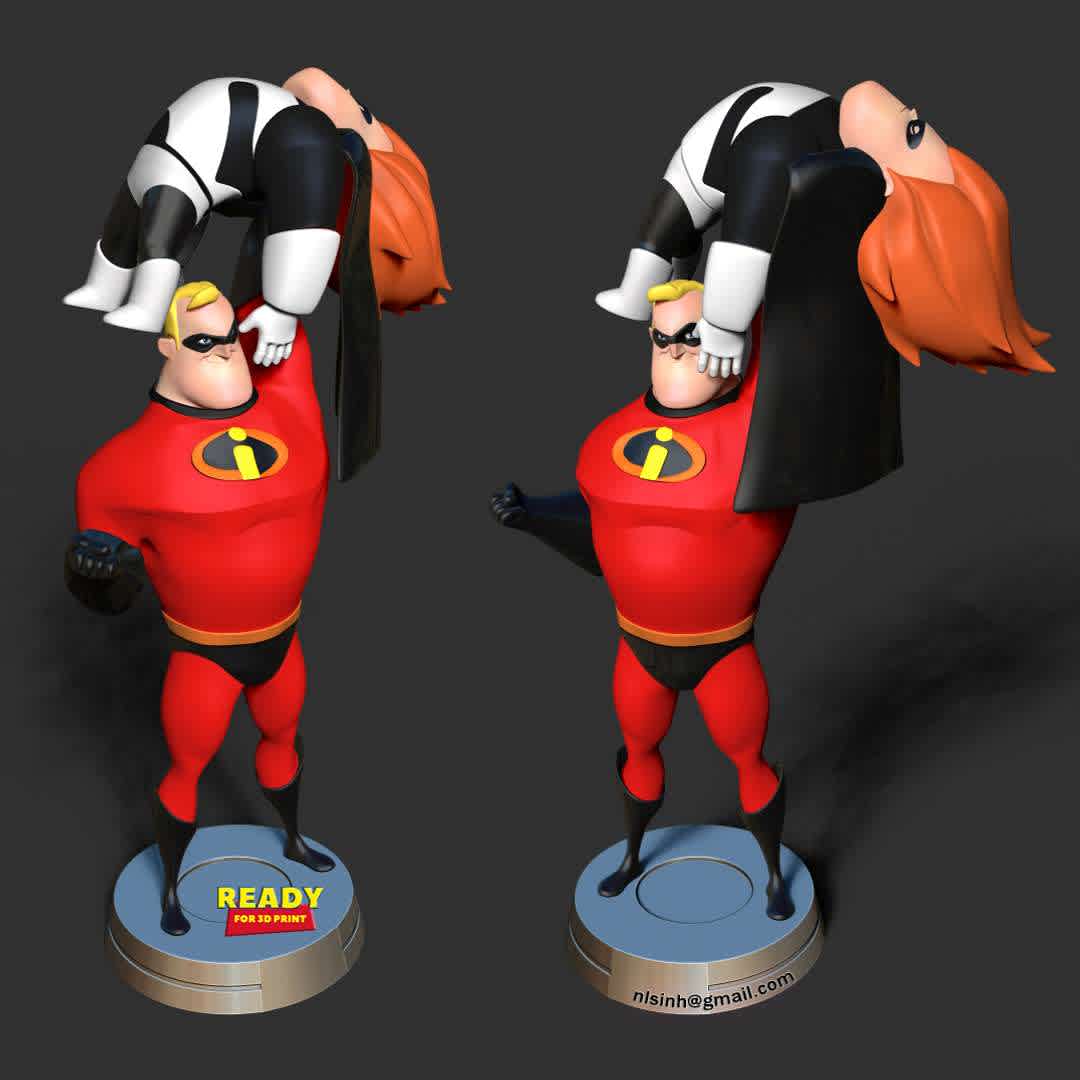 Mr Incredible vs Syndrome  - This 3D cartoon even though it's been released for a long time, I still watch it from time to time.

When you purchase this model, you will own:

- STL, OBJ file with 09 separated files (with key to connect together) is ready for 3D printing.

- Zbrush original files (ZTL) for you to customize as you like.

This is version 1.0 of this model.

Hope you like him. Thanks for viewing! - The best files for 3D printing in the world. Stl models divided into parts to facilitate 3D printing. All kinds of characters, decoration, cosplay, prosthetics, pieces. Quality in 3D printing. Affordable 3D models. Low cost. Collective purchases of 3D files.