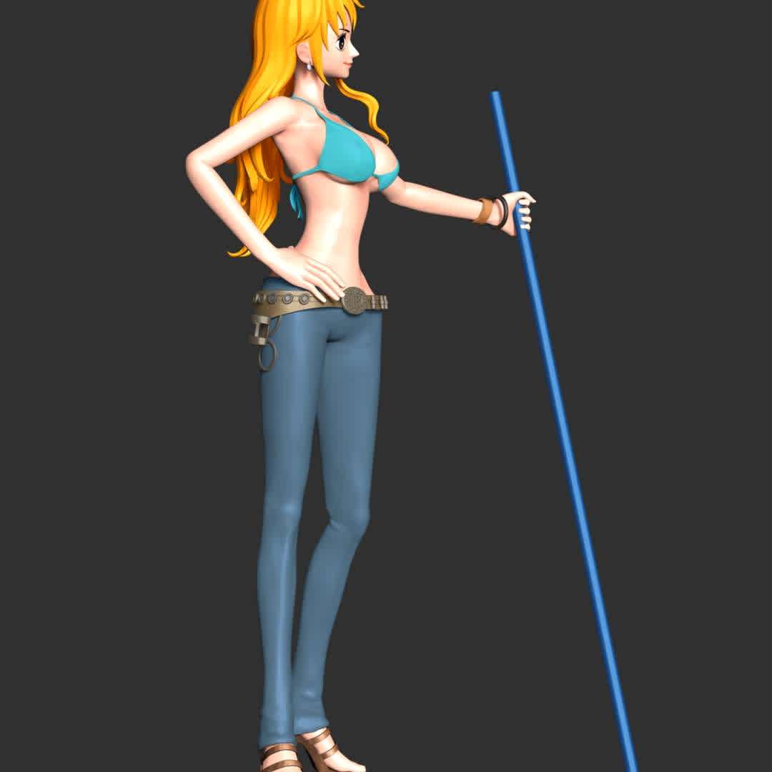 Nami - One Piece V2 - These information of model:

**- The height of current model is 30 cm and you can free to scale it.**

**- Format files: STL, OBJ to supporting 3D printing.**

Please don't hesitate to contact me if you have any issues question. - The best files for 3D printing in the world. Stl models divided into parts to facilitate 3D printing. All kinds of characters, decoration, cosplay, prosthetics, pieces. Quality in 3D printing. Affordable 3D models. Low cost. Collective purchases of 3D files.