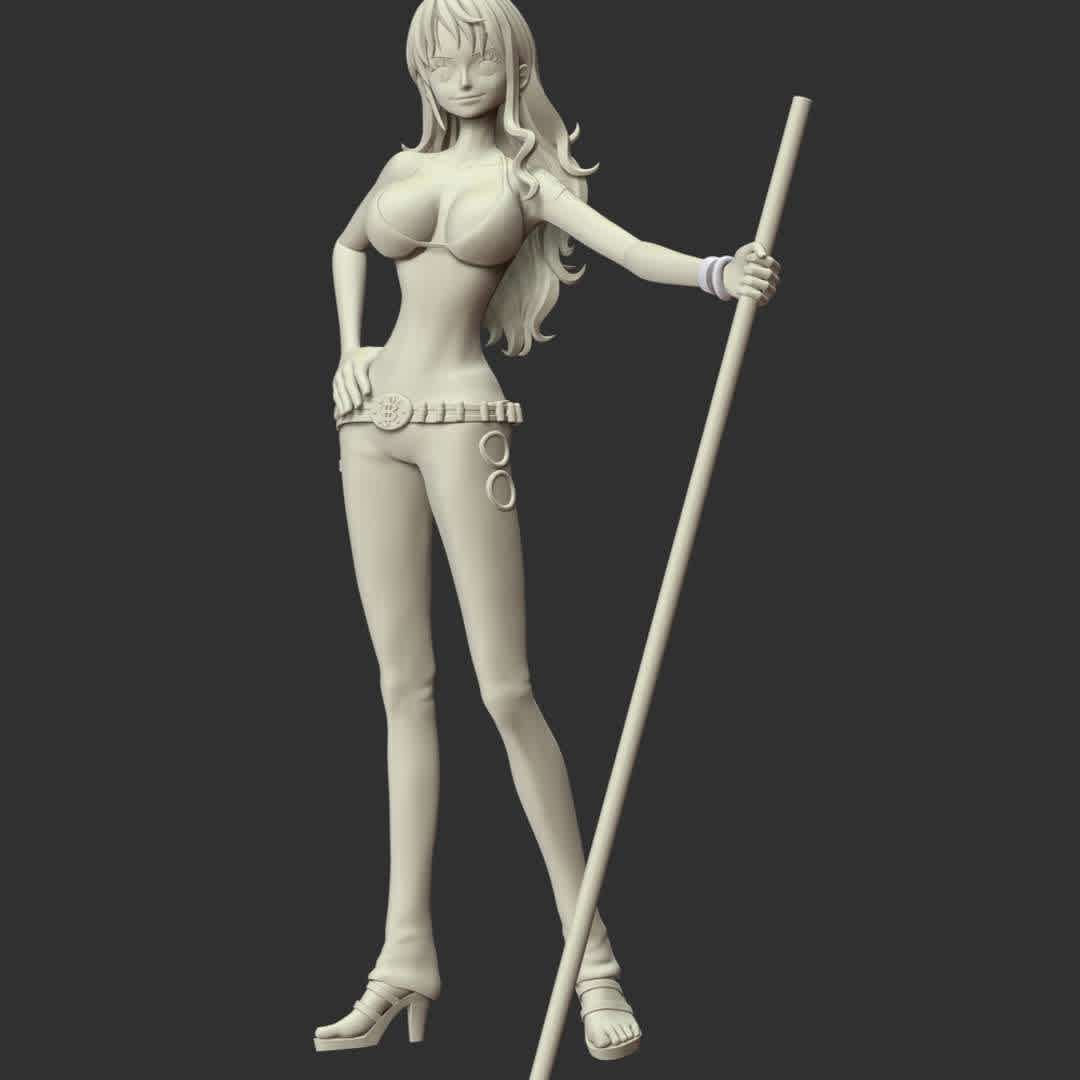 Nami - One Piece V2 - These information of model:

**- The height of current model is 30 cm and you can free to scale it.**

**- Format files: STL, OBJ to supporting 3D printing.**

Please don't hesitate to contact me if you have any issues question. - The best files for 3D printing in the world. Stl models divided into parts to facilitate 3D printing. All kinds of characters, decoration, cosplay, prosthetics, pieces. Quality in 3D printing. Affordable 3D models. Low cost. Collective purchases of 3D files.