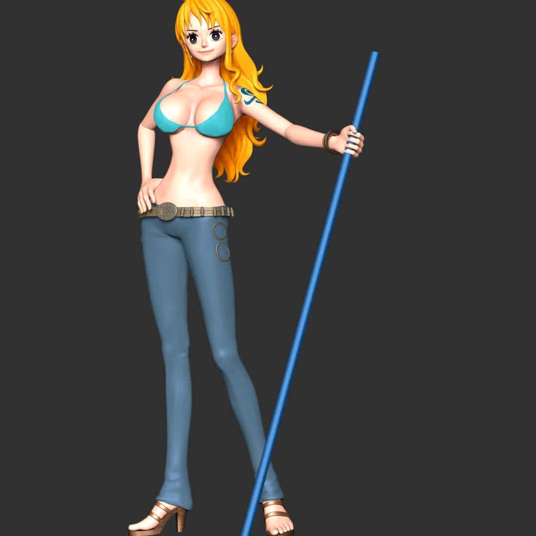 Nami - One Piece V2 - These information of model:

**- The height of current model is 30 cm and you can free to scale it.**

**- Format files: STL, OBJ to supporting 3D printing.**

Please don't hesitate to contact me if you have any issues question. - The best files for 3D printing in the world. Stl models divided into parts to facilitate 3D printing. All kinds of characters, decoration, cosplay, prosthetics, pieces. Quality in 3D printing. Affordable 3D models. Low cost. Collective purchases of 3D files.