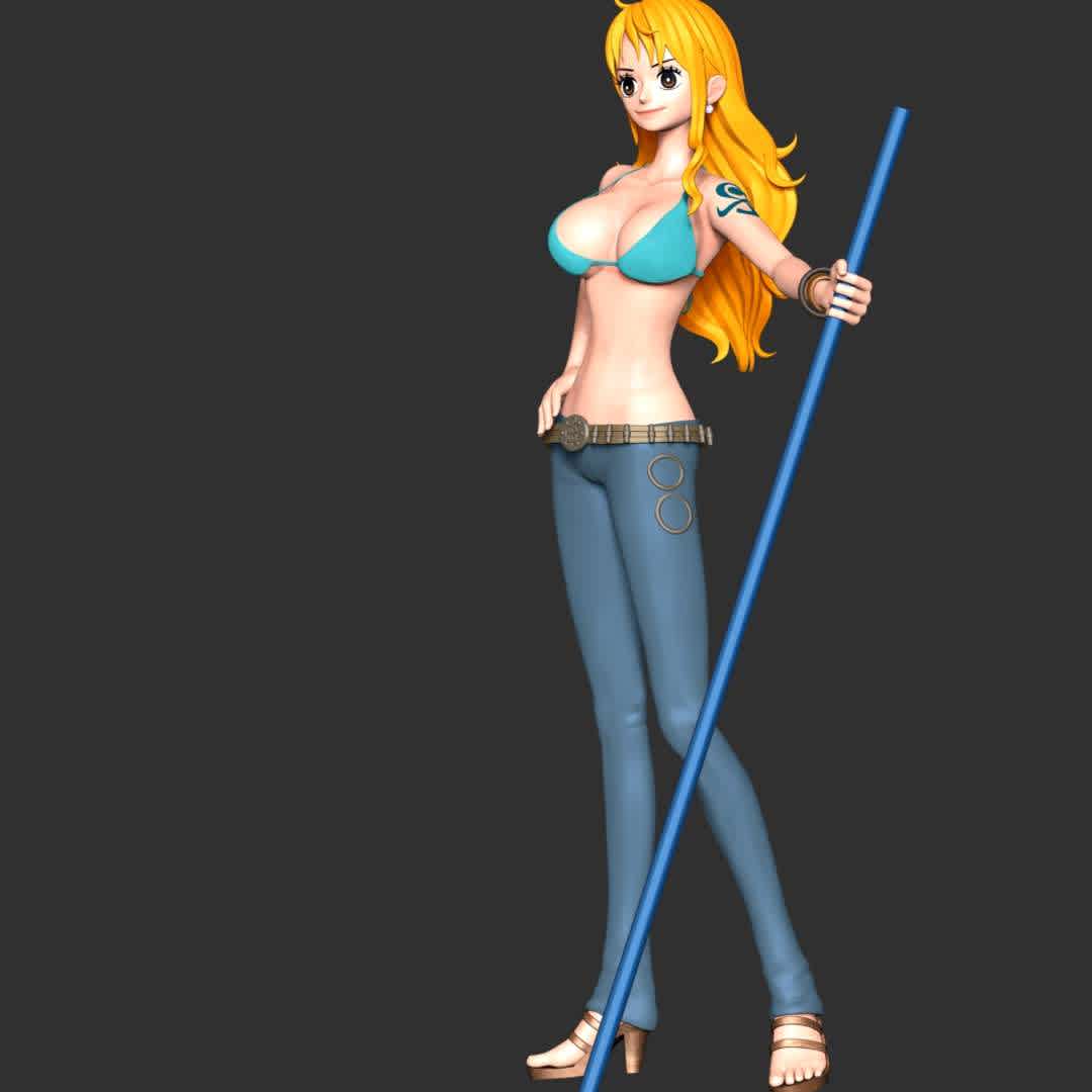 Nami - One Piece V2 - These information of model:

**- The height of current model is 30 cm and you can free to scale it.**

**- Format files: STL, OBJ to supporting 3D printing.**

Please don't hesitate to contact me if you have any issues question. - The best files for 3D printing in the world. Stl models divided into parts to facilitate 3D printing. All kinds of characters, decoration, cosplay, prosthetics, pieces. Quality in 3D printing. Affordable 3D models. Low cost. Collective purchases of 3D files.