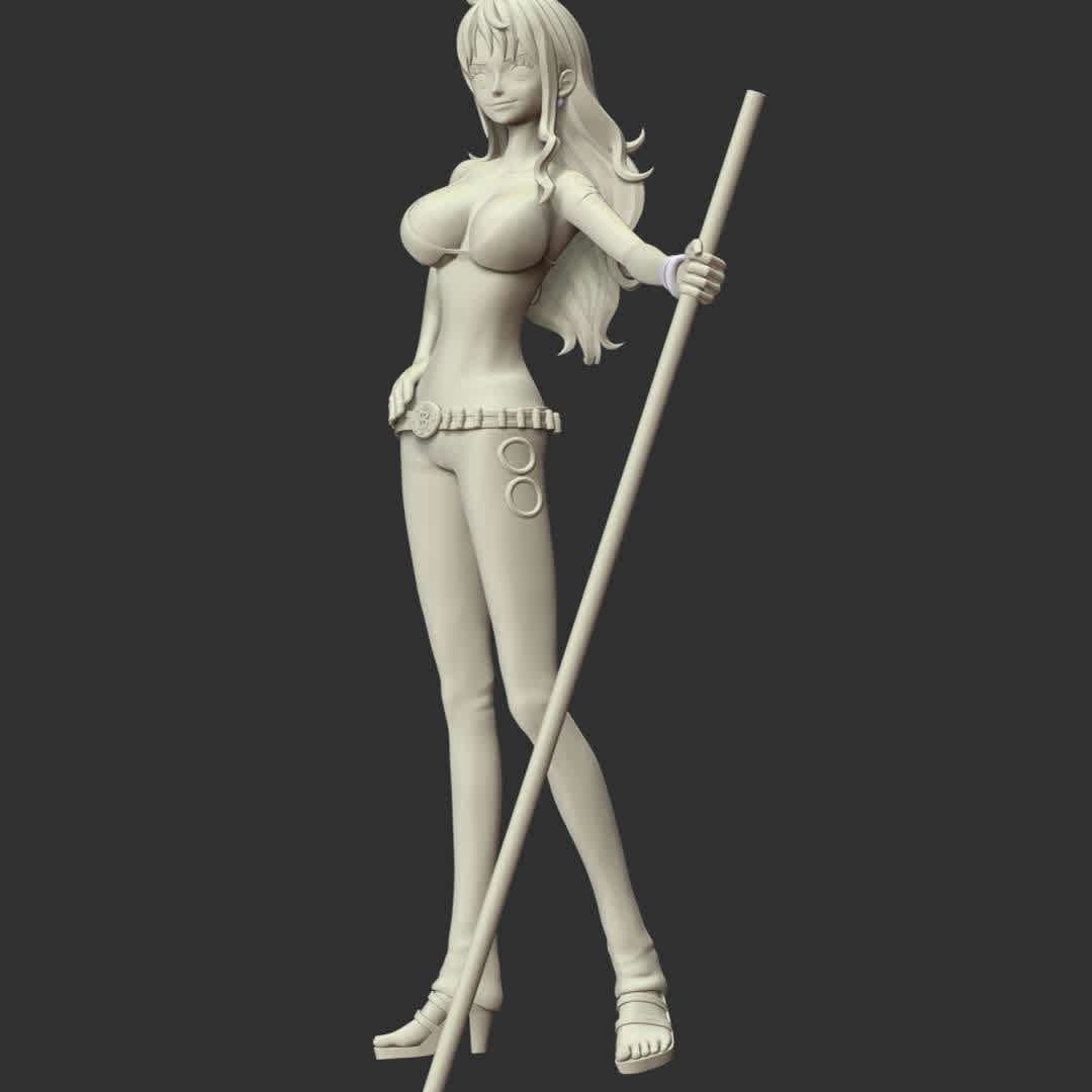 Nami - One Piece V2 - These information of model:

**- The height of current model is 30 cm and you can free to scale it.**

**- Format files: STL, OBJ to supporting 3D printing.**

Please don't hesitate to contact me if you have any issues question. - The best files for 3D printing in the world. Stl models divided into parts to facilitate 3D printing. All kinds of characters, decoration, cosplay, prosthetics, pieces. Quality in 3D printing. Affordable 3D models. Low cost. Collective purchases of 3D files.