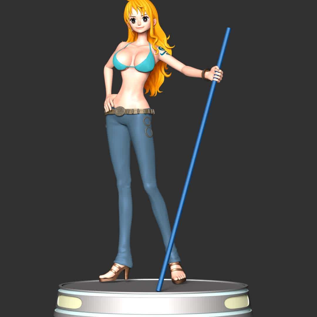 Nami - One Piece V2 - These information of model:

**- The height of current model is 30 cm and you can free to scale it.**

**- Format files: STL, OBJ to supporting 3D printing.**

Please don't hesitate to contact me if you have any issues question. - The best files for 3D printing in the world. Stl models divided into parts to facilitate 3D printing. All kinds of characters, decoration, cosplay, prosthetics, pieces. Quality in 3D printing. Affordable 3D models. Low cost. Collective purchases of 3D files.