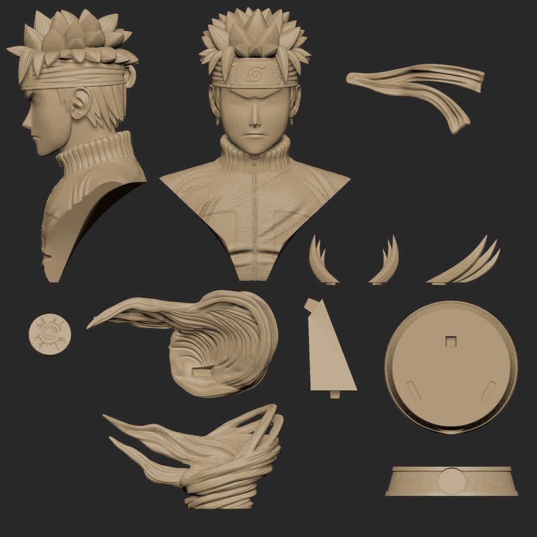 Naruto Kyuubi Vermilion Chakra - Bust of Naruto with Kyuubi chakra. The model has 2 bases and every piece has keys ready to print. - The best files for 3D printing in the world. Stl models divided into parts to facilitate 3D printing. All kinds of characters, decoration, cosplay, prosthetics, pieces. Quality in 3D printing. Affordable 3D models. Low cost. Collective purchases of 3D files.