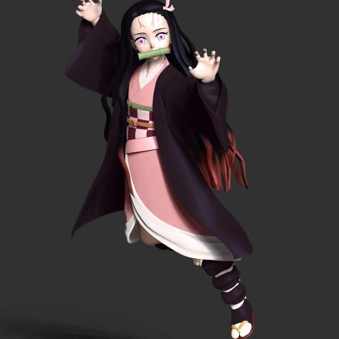 Nezuko - Demon Slayer Hinokami Chronicles - **Nezuko Kamado is the deuteragonist of Demon Slayer: Kimetsu no Yaiba. She is a demon and the younger sister of Tanjiro Kamado and one of the two remaining members of the Kamado family. Formerly a human, she was attacked and transformed into a demon by Muzan Kibutsuji.**

**These information of this model:**

- The model ready for 3D printing.
- The model current size is 20cm height, but you are free to scale it.
- Files format: STL, OBJ (included 05 separated files is ready for 3D printing).
- Also includes Zbrush original file (ZTL) for you to customize as you like.

Hope you like her.
If you have any questions please don't hesitate to contact me. I will respond you ASAP. - Os melhores arquivos para impressão 3D do mundo. Modelos stl divididos em partes para facilitar a impressão 3D. Todos os tipos de personagens, decoração, cosplay, próteses, peças. Qualidade na impressão 3D. Modelos 3D com preço acessível. Baixo custo. Compras coletivas de arquivos 3D.