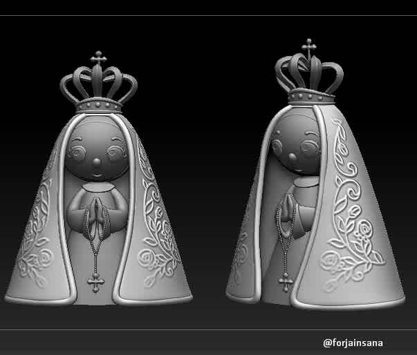 Nossa Senhora Aparecida Bebê  - Modelo Chibbi estilizado da Nossa Senhora Aparecida. - Os melhores arquivos para impressão 3D do mundo. Modelos stl divididos em partes para facilitar a impressão 3D. Todos os tipos de personagens, decoração, cosplay, próteses, peças. Qualidade na impressão 3D. Modelos 3D com preço acessível. Baixo custo. Compras coletivas de arquivos 3D.