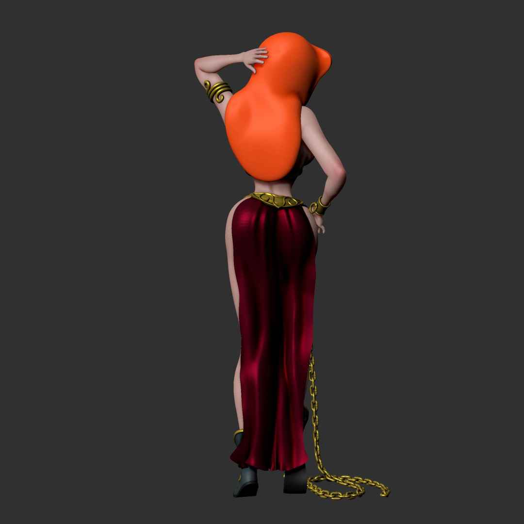 Princess Jessica Slave Girl - Jessica Rabbit Mashup with Slave Leia outfit. As a suggestion, the dress should be made of cloth and chains can be real, but if you want, the file is provided for printing and collage - The best files for 3D printing in the world. Stl models divided into parts to facilitate 3D printing. All kinds of characters, decoration, cosplay, prosthetics, pieces. Quality in 3D printing. Affordable 3D models. Low cost. Collective purchases of 3D files.