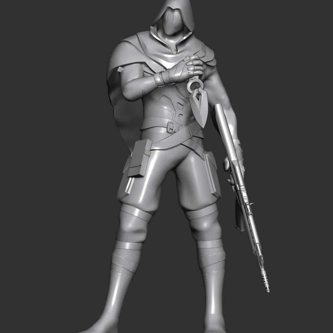 Omen - Valorant - **A phantom of a memory, Omen hunts in the shadows. He renders enemies blind, teleports across the field, then lets paranoia take hold as his foe scrambles to learn where he might strike next.**

**The model ready for 3D printing.**

These information of model:

**- The height of current model is 20 cm and you can free to scale it.**

**- Format files: STL, OBJ to supporting 3D printing.**

**- Can be assembled without glue (glue is optional)**

**- Split down to 3 parts**

**- ZTL format for Zbrush for you to customize as you like.**

Please don't hesitate to contact me if you have any issues question.

If you see this model useful, please vote positively for it. - The best files for 3D printing in the world. Stl models divided into parts to facilitate 3D printing. All kinds of characters, decoration, cosplay, prosthetics, pieces. Quality in 3D printing. Affordable 3D models. Low cost. Collective purchases of 3D files.