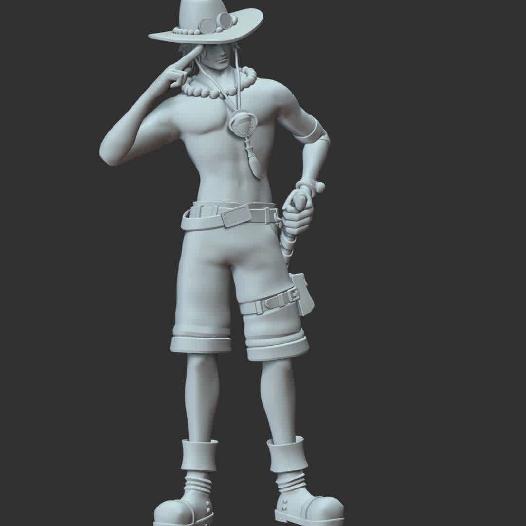 One Piece - Ace - These information of model:

**- The height of current model is 30 cm and you can free to scale it.**

**- Format files: STL, OBJ to supporting 3D printing.**

Please don't hesitate to contact me if you have any issues question. - The best files for 3D printing in the world. Stl models divided into parts to facilitate 3D printing. All kinds of characters, decoration, cosplay, prosthetics, pieces. Quality in 3D printing. Affordable 3D models. Low cost. Collective purchases of 3D files.