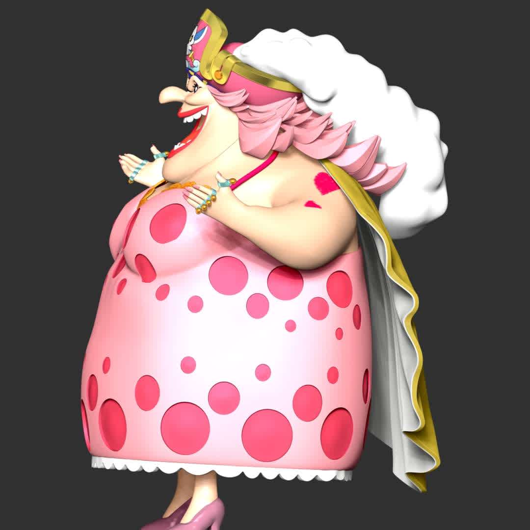 One Piece - Big Mom - **The model ready for 3D printing.**

These informations of model:

**- The height of current model is 20 cm and you can free to scale it.**

**- Format files: STL, OBJ to supporting 3D printing.**
 - The best files for 3D printing in the world. Stl models divided into parts to facilitate 3D printing. All kinds of characters, decoration, cosplay, prosthetics, pieces. Quality in 3D printing. Affordable 3D models. Low cost. Collective purchases of 3D files.