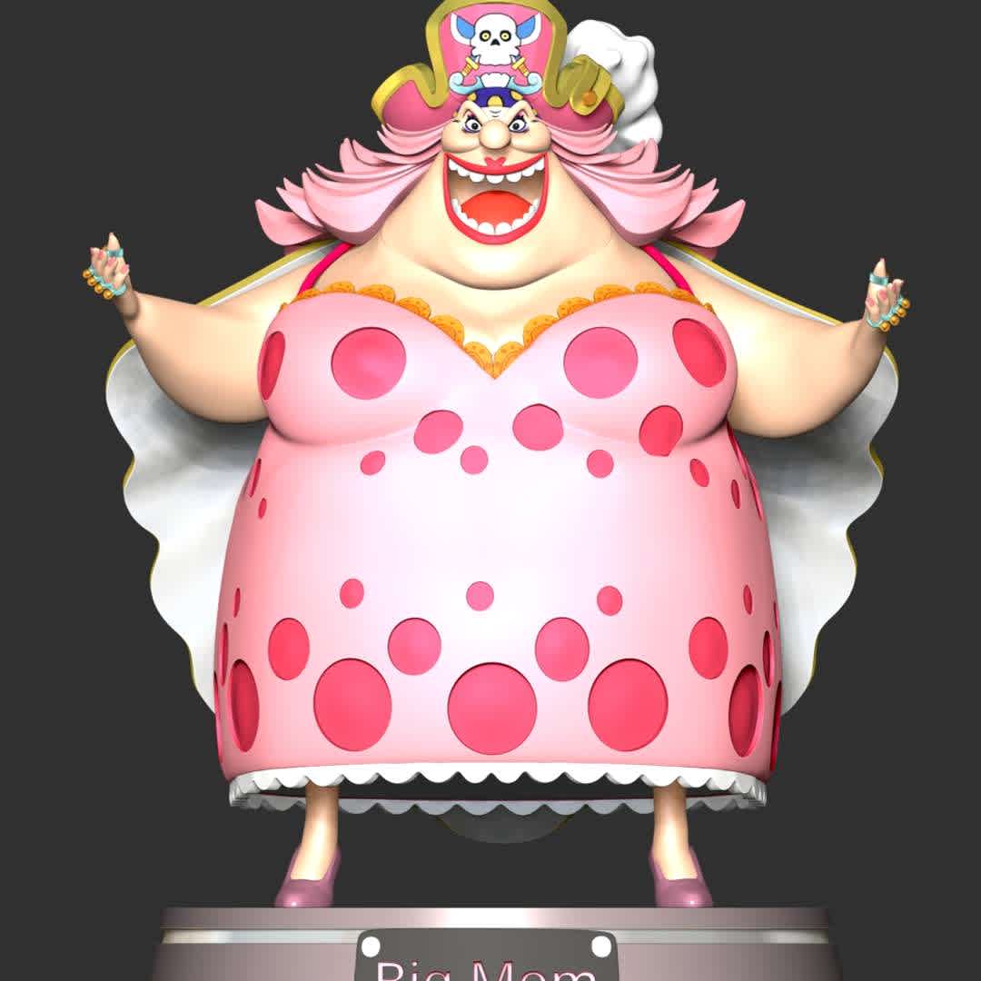 One Piece - Big Mom - **The model ready for 3D printing.**

These informations of model:

**- The height of current model is 20 cm and you can free to scale it.**

**- Format files: STL, OBJ to supporting 3D printing.**
 - The best files for 3D printing in the world. Stl models divided into parts to facilitate 3D printing. All kinds of characters, decoration, cosplay, prosthetics, pieces. Quality in 3D printing. Affordable 3D models. Low cost. Collective purchases of 3D files.