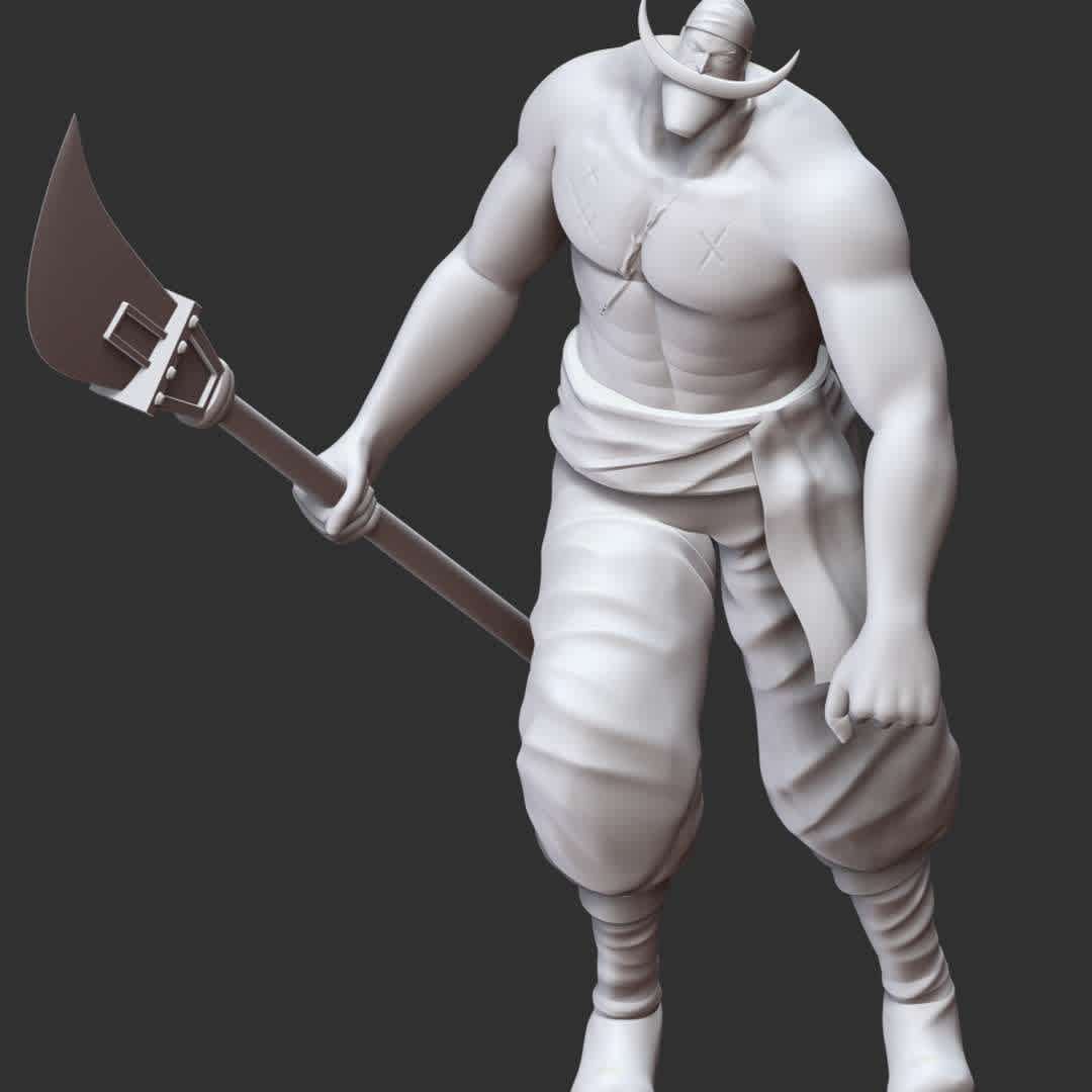 One Piece - Edward Newgate - These information of model:

**- The height of current model is 30 cm and you can free to scale it.**

**- Format files: STL, OBJ to supporting 3D printing.**

Please don't hesitate to contact me if you have any issues question. - The best files for 3D printing in the world. Stl models divided into parts to facilitate 3D printing. All kinds of characters, decoration, cosplay, prosthetics, pieces. Quality in 3D printing. Affordable 3D models. Low cost. Collective purchases of 3D files.