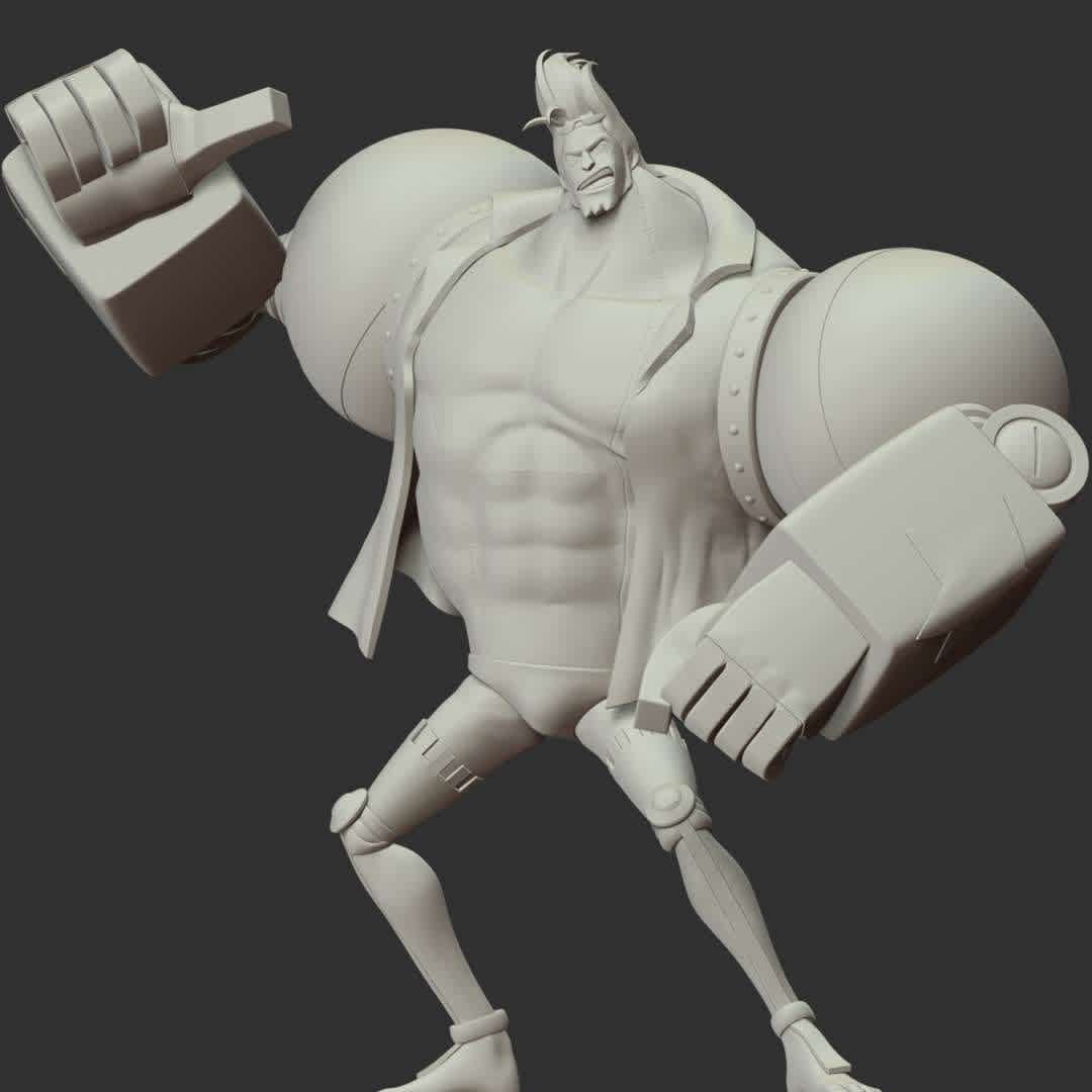 One Piece - Franky - These information of model:

**- The height of current model is 30 cm and you can free to scale it.**

**- Format files: STL, OBJ to supporting 3D printing.**

Please don't hesitate to contact me if you have any issues question. - The best files for 3D printing in the world. Stl models divided into parts to facilitate 3D printing. All kinds of characters, decoration, cosplay, prosthetics, pieces. Quality in 3D printing. Affordable 3D models. Low cost. Collective purchases of 3D files.