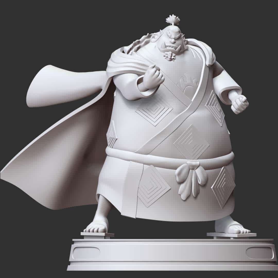 One Piece - Jinbei - These information of model:

**- The height of current model is 30 cm and you can free to scale it.**

**- Format files: STL, OBJ to supporting 3D printing.**

Please don't hesitate to contact me if you have any issues question.
 - The best files for 3D printing in the world. Stl models divided into parts to facilitate 3D printing. All kinds of characters, decoration, cosplay, prosthetics, pieces. Quality in 3D printing. Affordable 3D models. Low cost. Collective purchases of 3D files.