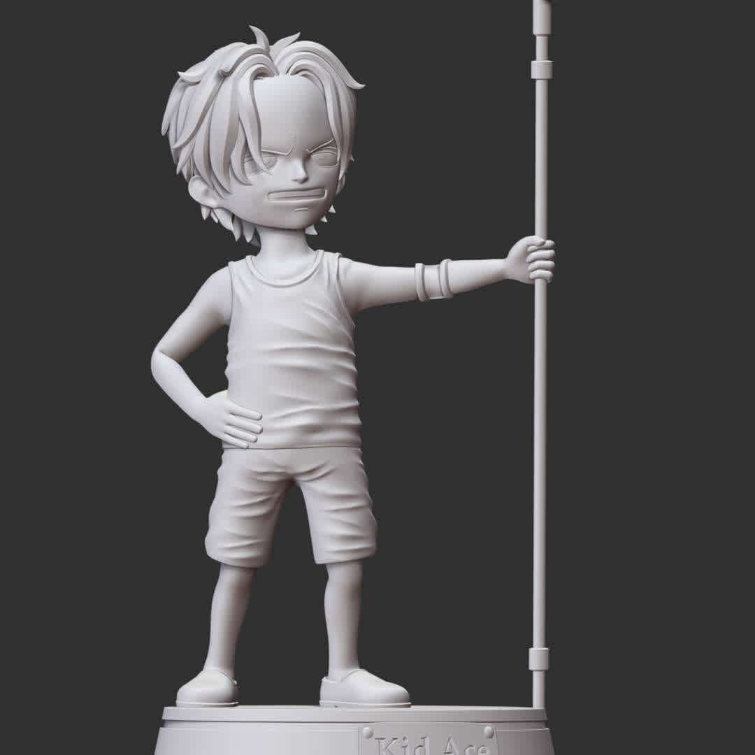 One Piece - Kid Ace - These information of model:

**- The height of current model is 20 cm and you can free to scale it.**

**- Format files: STL, OBJ to supporting 3D printing.**

Please don't hesitate to contact me if you have any issues question. - The best files for 3D printing in the world. Stl models divided into parts to facilitate 3D printing. All kinds of characters, decoration, cosplay, prosthetics, pieces. Quality in 3D printing. Affordable 3D models. Low cost. Collective purchases of 3D files.