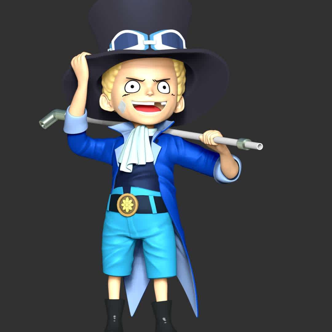 One Piece - Kid Sabo - These information of model:

**- The height of current model is 20 cm and you can free to scale it.**

**- Format files: STL, OBJ to supporting 3D printing.**

Please don't hesitate to contact me if you have any issues question. - Os melhores arquivos para impressão 3D do mundo. Modelos stl divididos em partes para facilitar a impressão 3D. Todos os tipos de personagens, decoração, cosplay, próteses, peças. Qualidade na impressão 3D. Modelos 3D com preço acessível. Baixo custo. Compras coletivas de arquivos 3D.