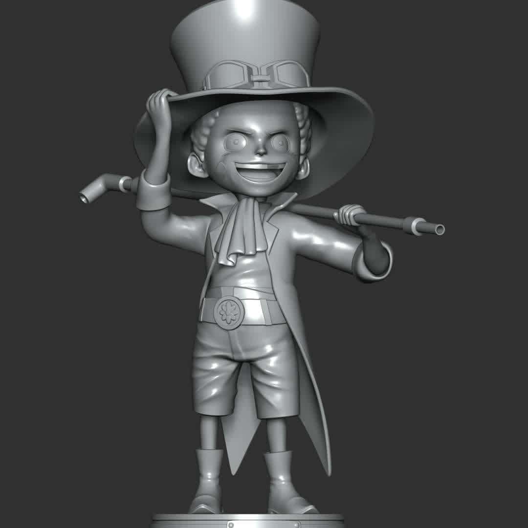 One Piece - Kid Sabo - These information of model:

**- The height of current model is 20 cm and you can free to scale it.**

**- Format files: STL, OBJ to supporting 3D printing.**

Please don't hesitate to contact me if you have any issues question. - The best files for 3D printing in the world. Stl models divided into parts to facilitate 3D printing. All kinds of characters, decoration, cosplay, prosthetics, pieces. Quality in 3D printing. Affordable 3D models. Low cost. Collective purchases of 3D files.