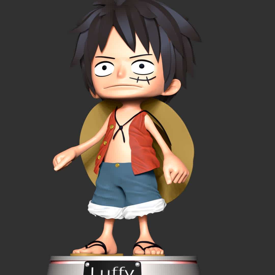 One Piece - Luffy young - These information of model:

**- The height of current model is 20 cm and you can free to scale it.**

**- Format files: STL, OBJ to supporting 3D printing.**

Please don't hesitate to contact me if you have any issues question. - Los mejores archivos para impresión 3D del mundo. Modelos Stl divididos en partes para facilitar la impresión 3D. Todo tipo de personajes, decoración, cosplay, prótesis, piezas. Calidad en impresión 3D. Modelos 3D asequibles. Bajo costo. Compras colectivas de archivos 3D.