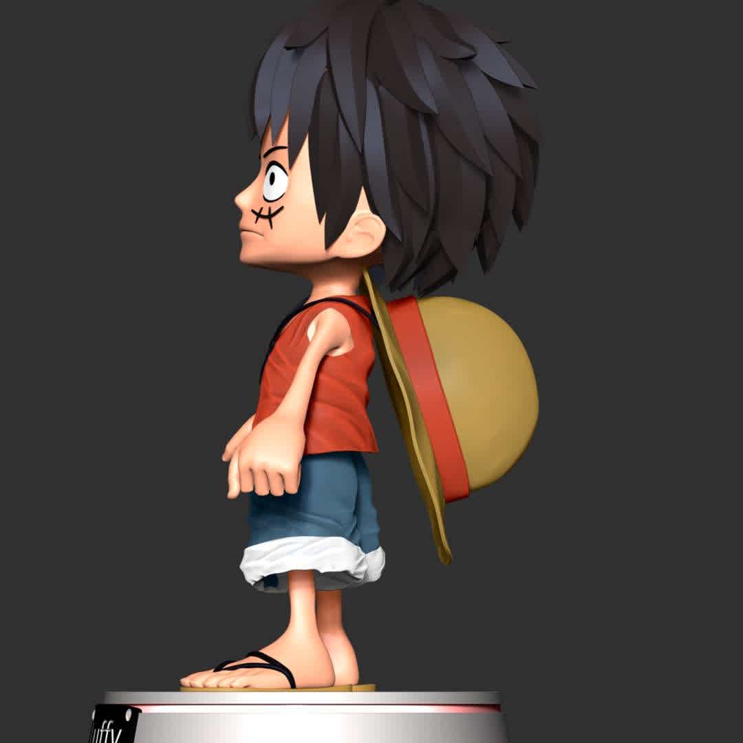 One Piece - Luffy young - These information of model:

**- The height of current model is 20 cm and you can free to scale it.**

**- Format files: STL, OBJ to supporting 3D printing.**

Please don't hesitate to contact me if you have any issues question. - The best files for 3D printing in the world. Stl models divided into parts to facilitate 3D printing. All kinds of characters, decoration, cosplay, prosthetics, pieces. Quality in 3D printing. Affordable 3D models. Low cost. Collective purchases of 3D files.